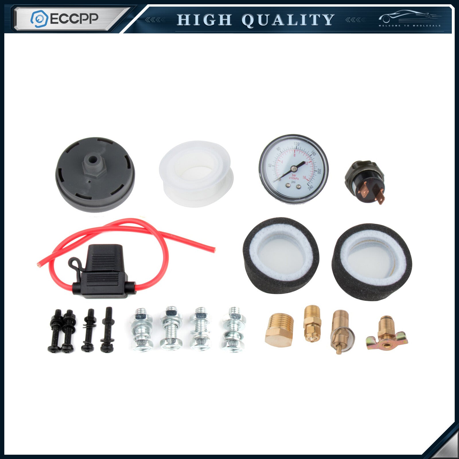 12V 200 Psi Air Compressor 5 Gal Air Tank Onboard System Kit For Train Horn Boat 6B93BC-57