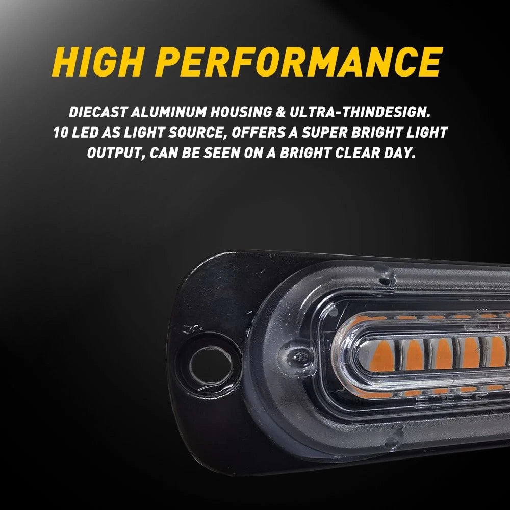Car 10-LED Strobe Emergency Surface Lamps Mount Flashing Lights For Truck Pickup 6B93BC-57