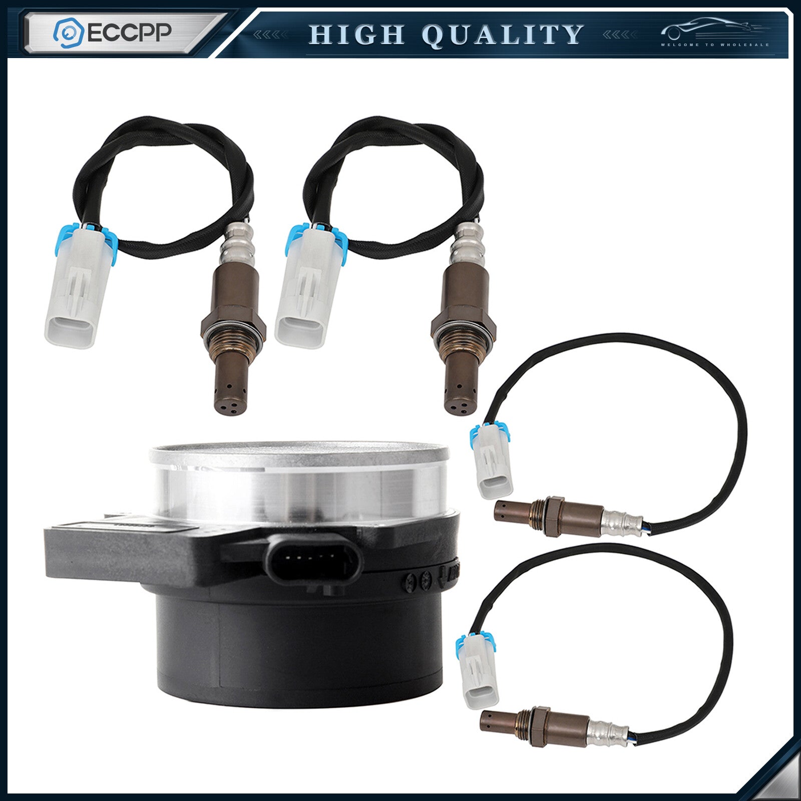 4X Oxygen o2 02 Sensor and Mass Airflow for 2000-02 Chevy Silverado 1500 2500 6B93BC-57
