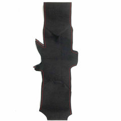 Black Suede Leather Steering Wheel Red Stitch Wrap Cover For Porsche Macan 15-16