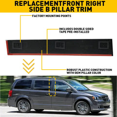 Front Right Door Applique B Pillar Mold Trim For 08-20 Dodge Grand Caravan EOA 6B93BC-57