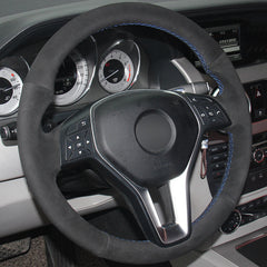 Suede Steering Wheel Hand-stitch on Wrap Cover For Benz GLA Class