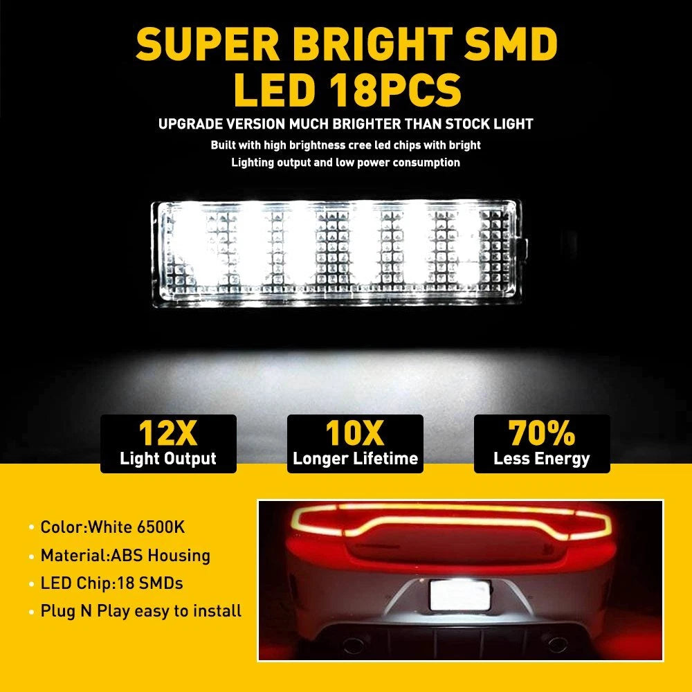 White LED License Plate Light Lamp for 2015-2021 Dodge Charger Challenger EOA 6B93BC-57