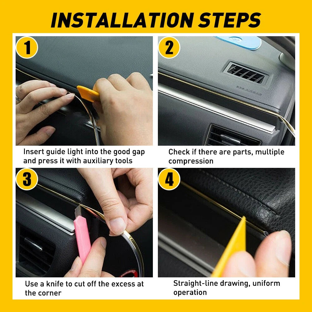 5M Auto Atmosphere Car Interior Strip Light Wire LED Decor Accessories Lamp EOA 6B93BC-57