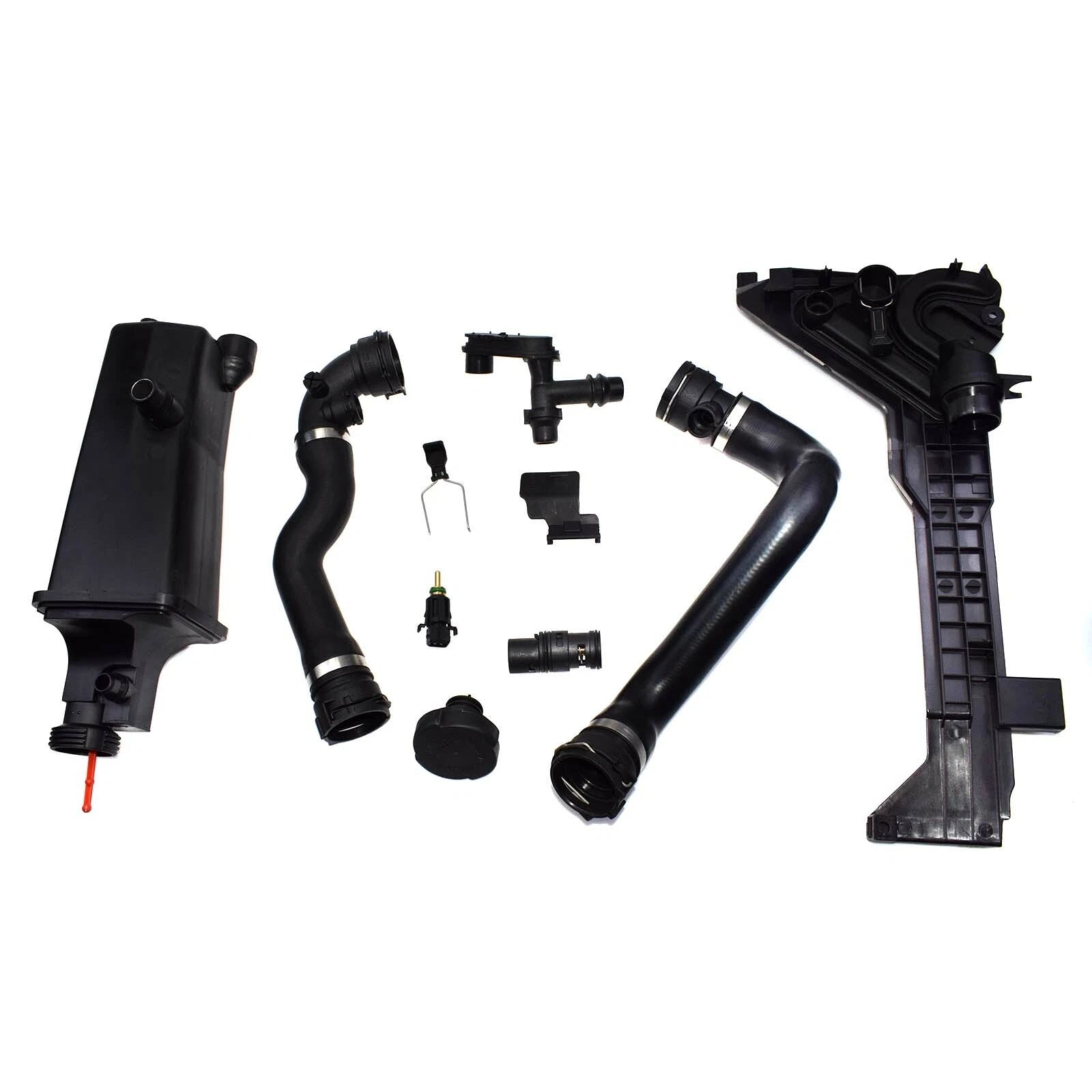 8Pcs Expansion Tank Mounting Plate Hose Thermostat Sensor Kit For BMW E46 X3 X5 6B93BC-57