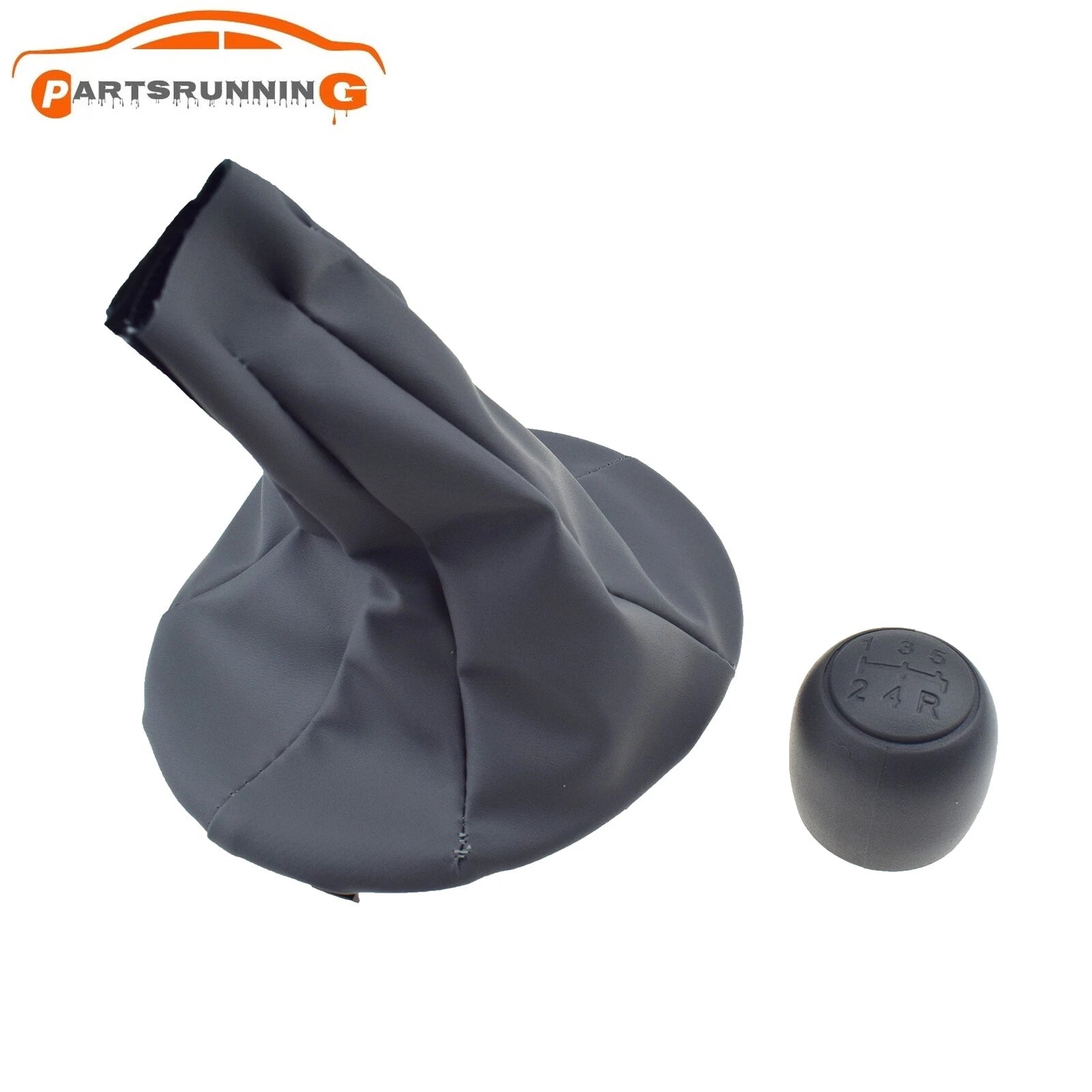 5 Speed Gear Shift Knob + Leather Cover For Fiat 500 500c 2007-2013 /Panda 03-12 6B93BC-57