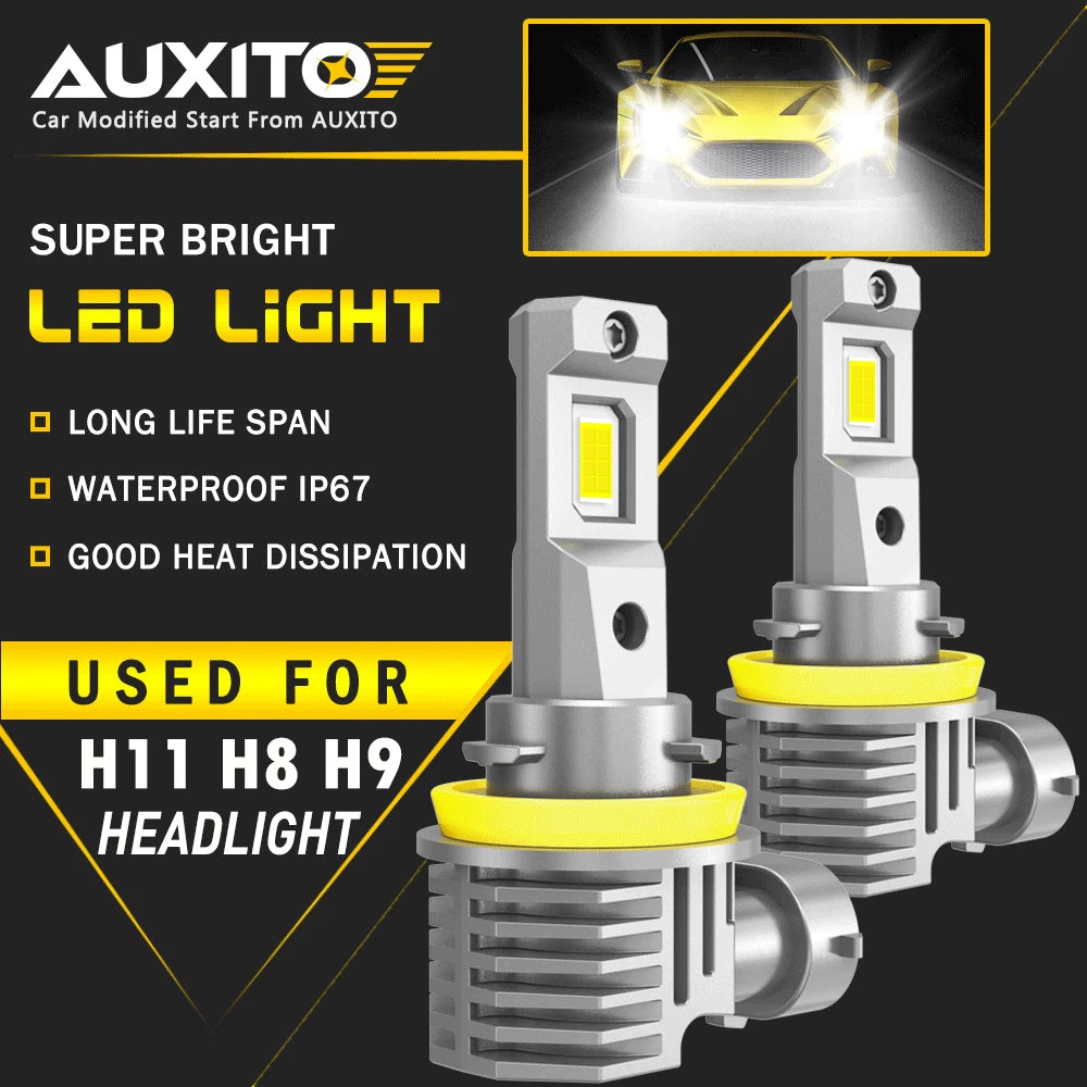 AUXITO H11 LED Headlight Super Bright Kit 6500K White 24000LM HIGH/LOW BEAM EOA AUXITO