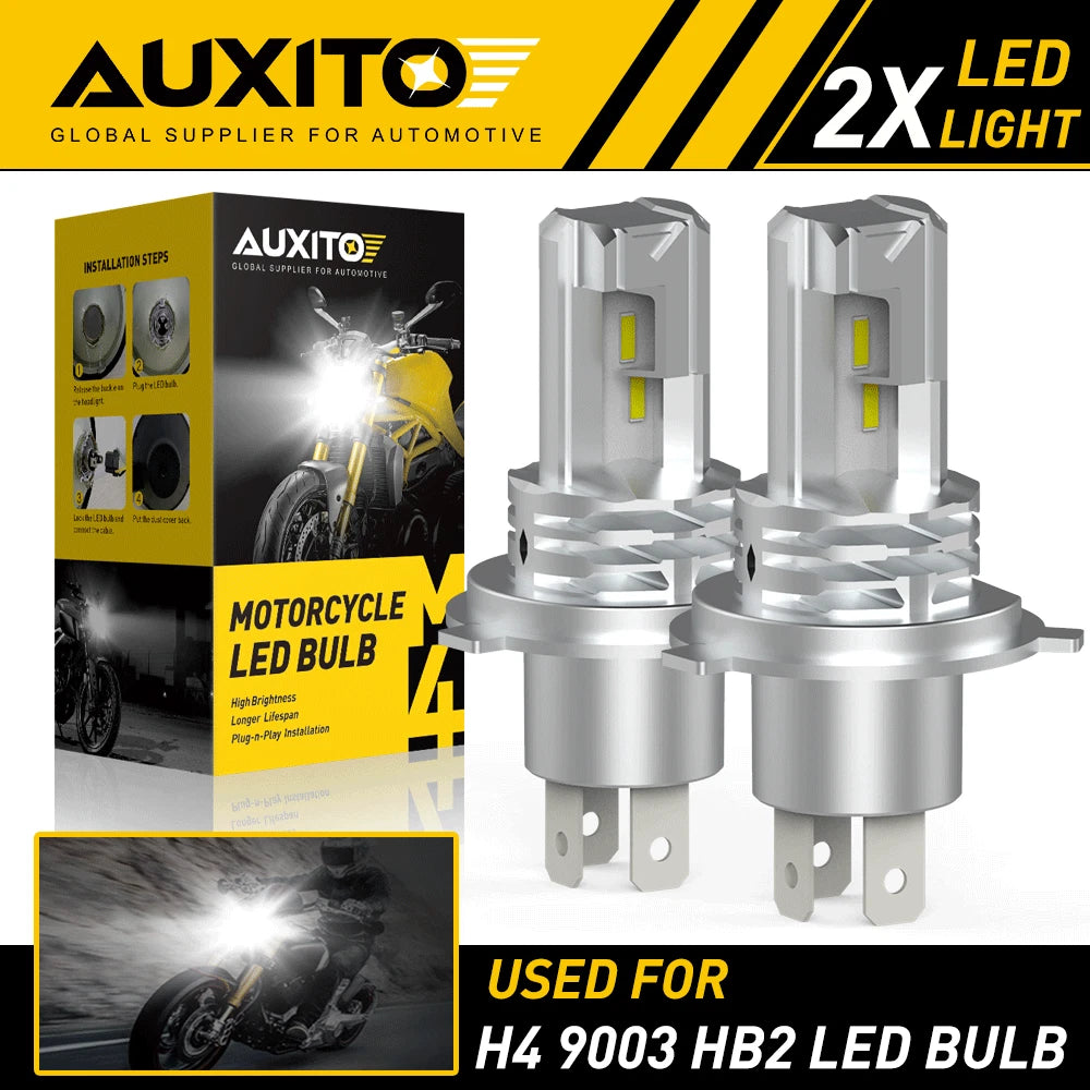 2X H4 LED Bulb HID White 360° Hi/Low Beam Motorcycle Headlight Super Bright EOA 6B93BC-57