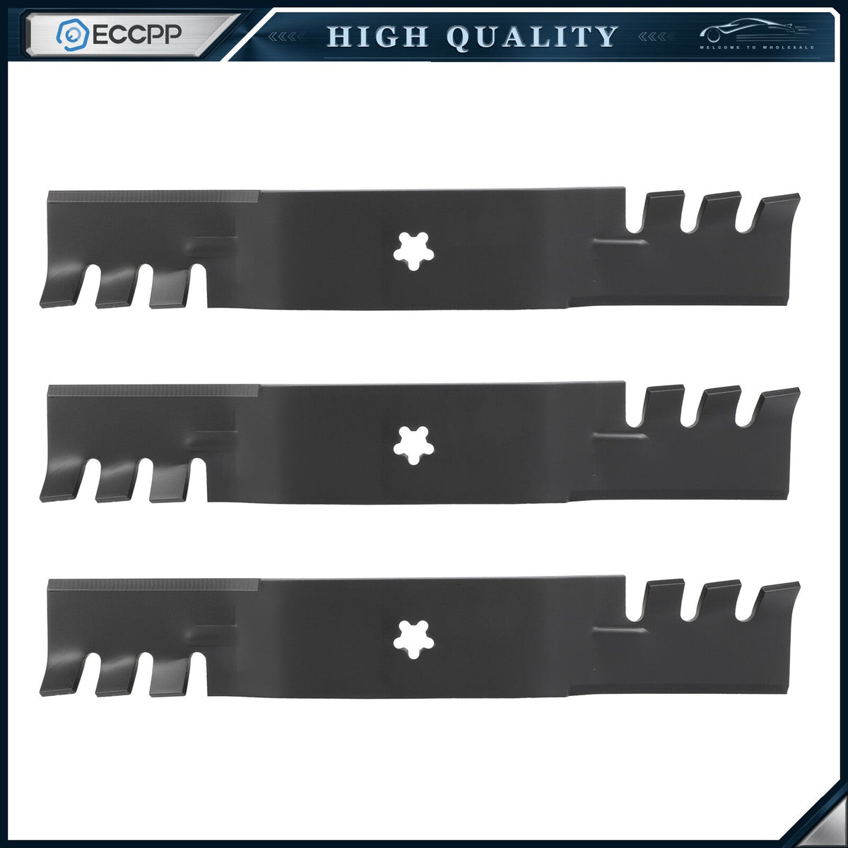 3 Mulching Blades for 54" Cut Craftsman Husqvarna Poulan 187254 187255 187256 6B93BC-57
