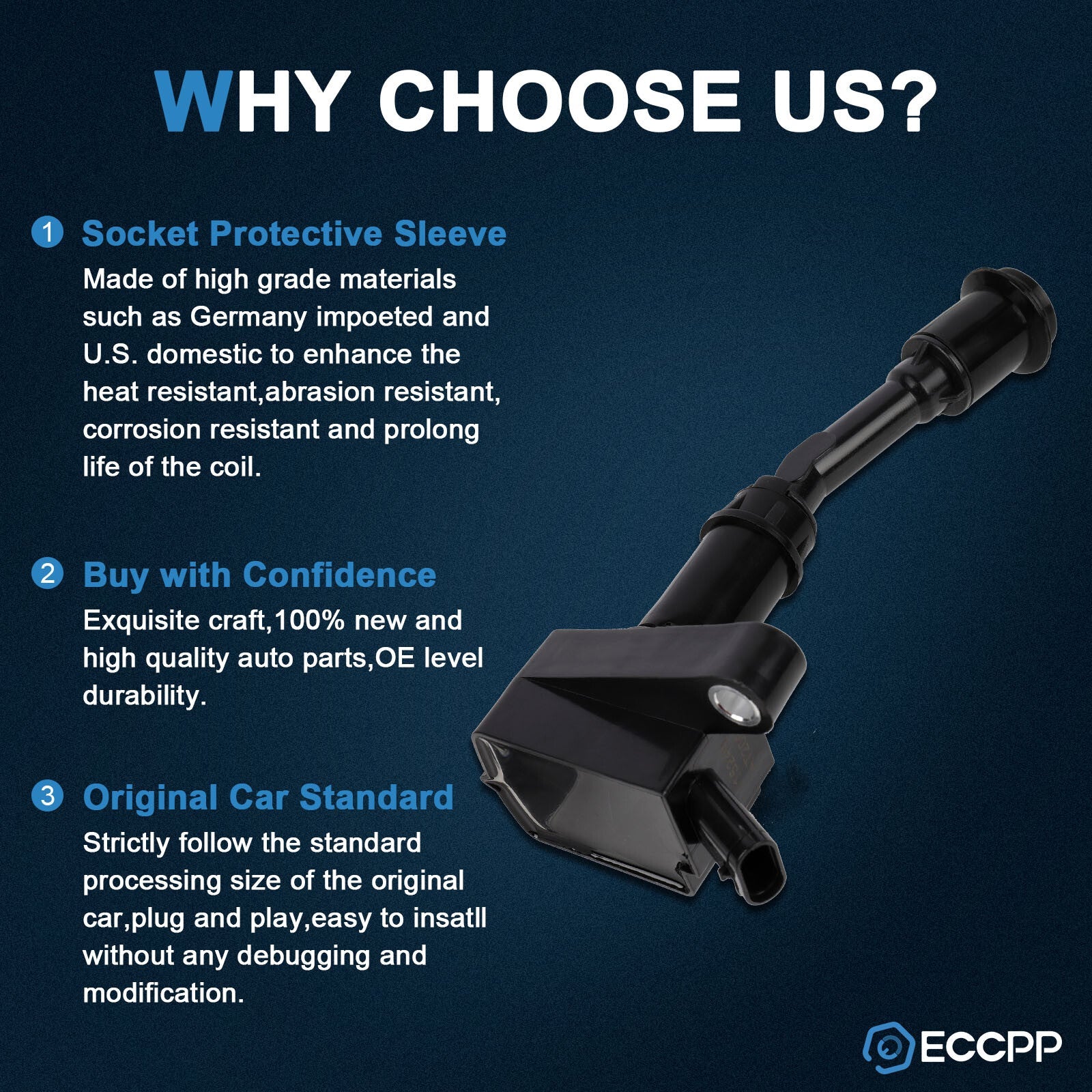 ECCPP 4 Ignition Coils For 2017-2019 Ford Escape 2014-2020 Ford Fusion 1.5L L4 6B93BC-57