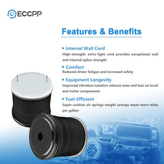 Pair Air Suspension Air Bags W01-358-8050 For Hendrickson Goodyear 1R14-039 6B93BC-57