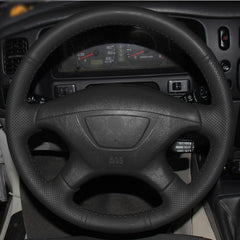 Leather Steering Wheel Hand-stitch on Wrap Cover For Mitsubishi Pajero Montero
