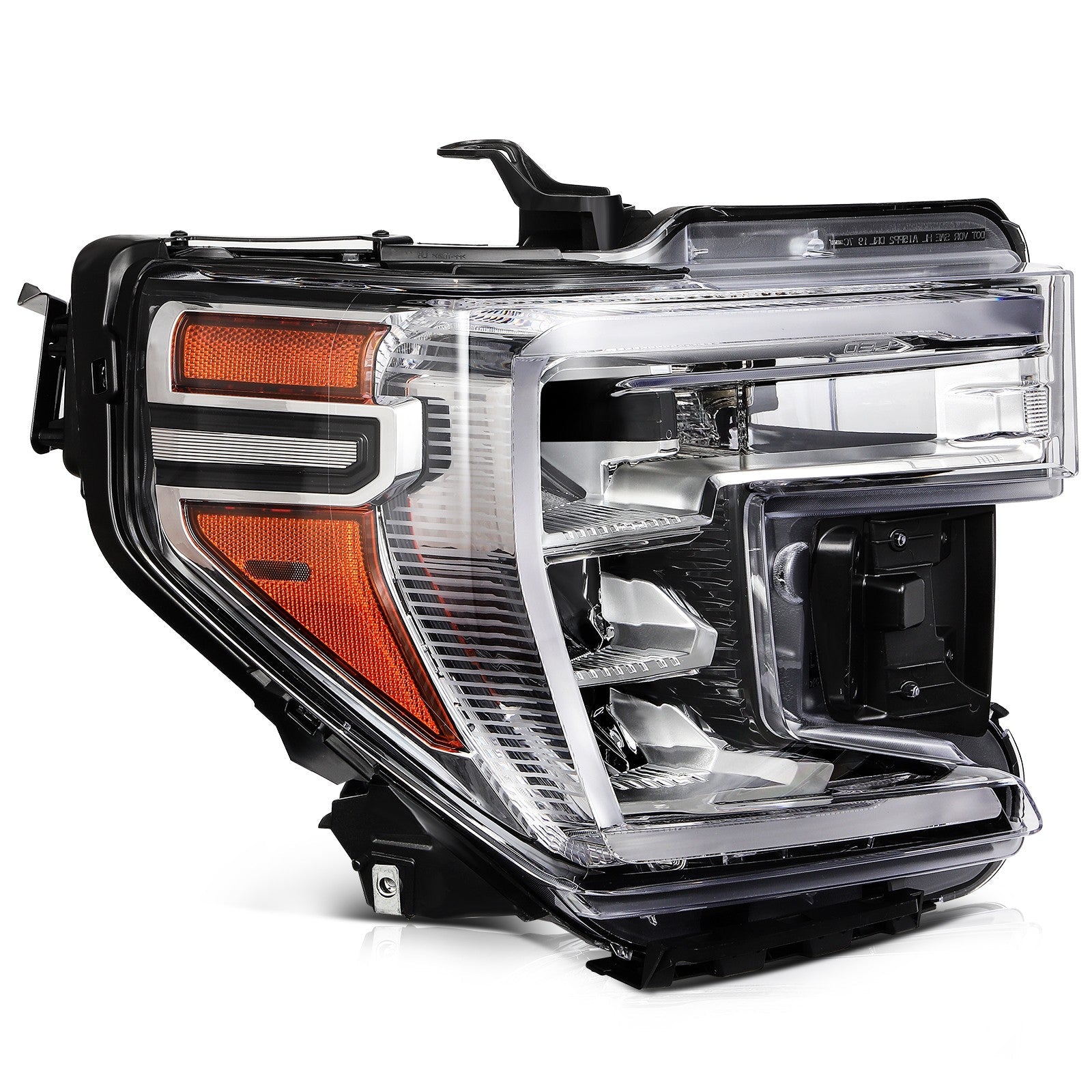 Pair Kit LED Headlights Assembly For 2019-2022 GMC Sierra 1500 Black Amber 6B93BC-57