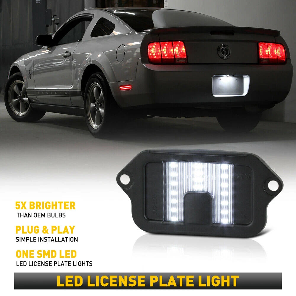 White LED Rear License Plate Light Lamp Upgrade For 2005-2009 Ford Mustang EOA 6B93BC-57