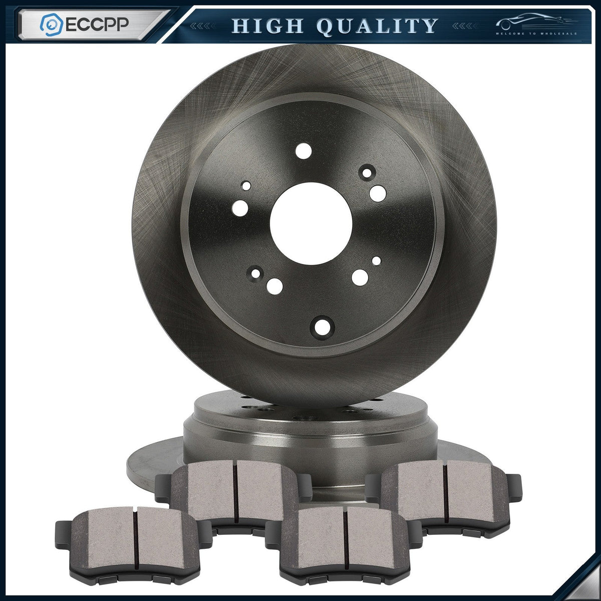 5 Lugs Fits 2007 2008 2009 ACURA RDX Rear Ceramic Brake Pads and Rotors Discs 6B93BC-57