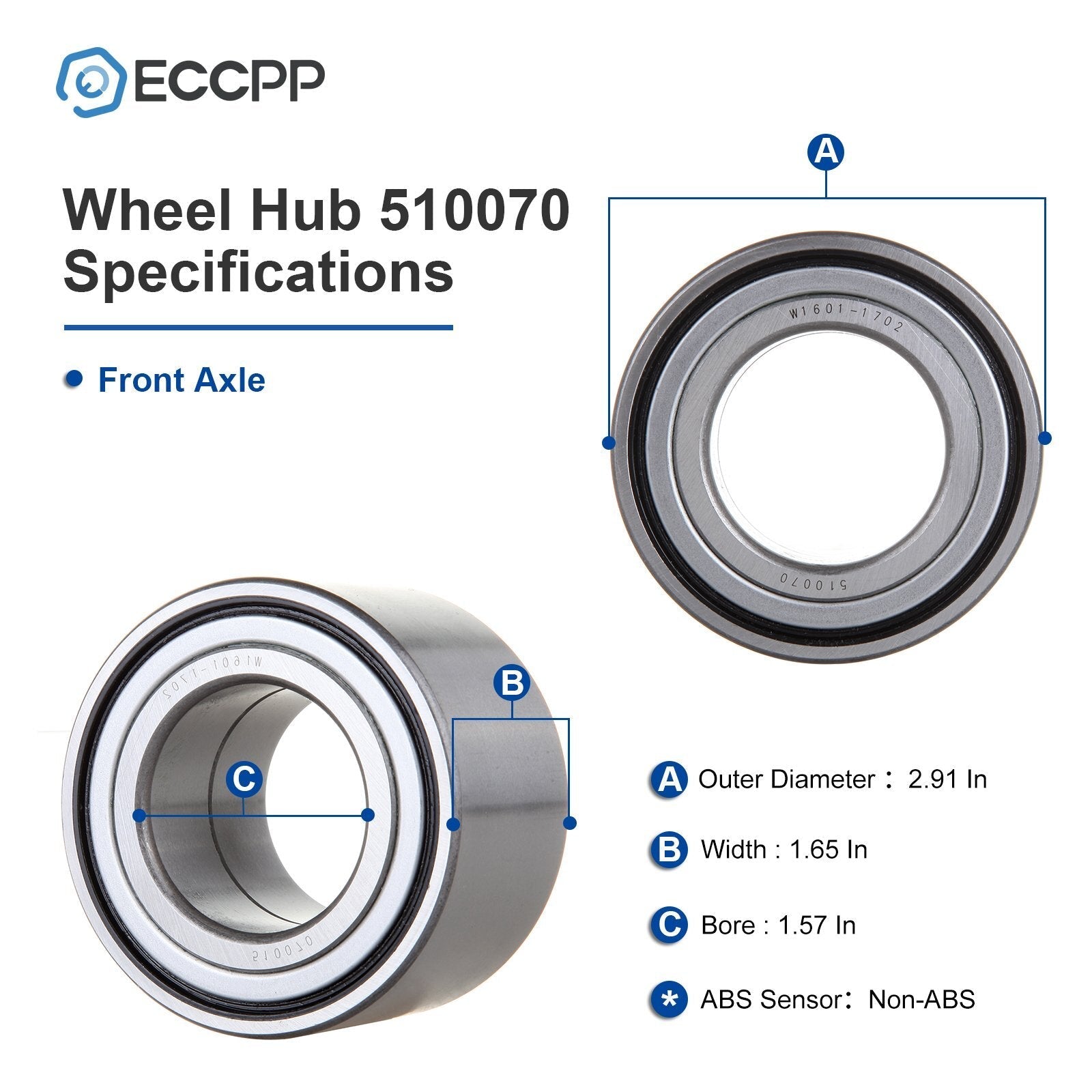 2Pcs Wheel Press Bearings Front For Toyota Corolla Celica Matrix Prius Scion tC 6B93BC-57