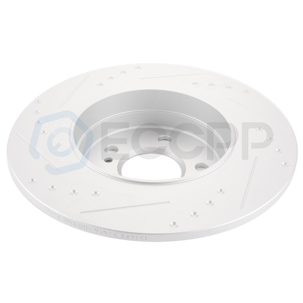 Rear Discs Brake Rotors Set For Mercedes-Benz C250 2012 - 2015 Slot and Solid 6B93BC-57