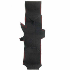 Black Suede Leather Steering Wheel Red Stitch Wrap Cover For Ford Mustang 15-19