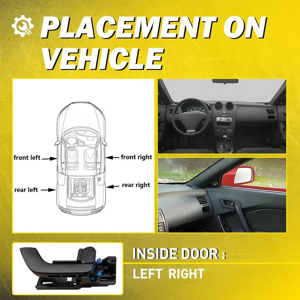 2PCS LH & RH Inside Door Handles Interior Black for Hyundai Tiburon 2003-2008 EA 6B93BC-57