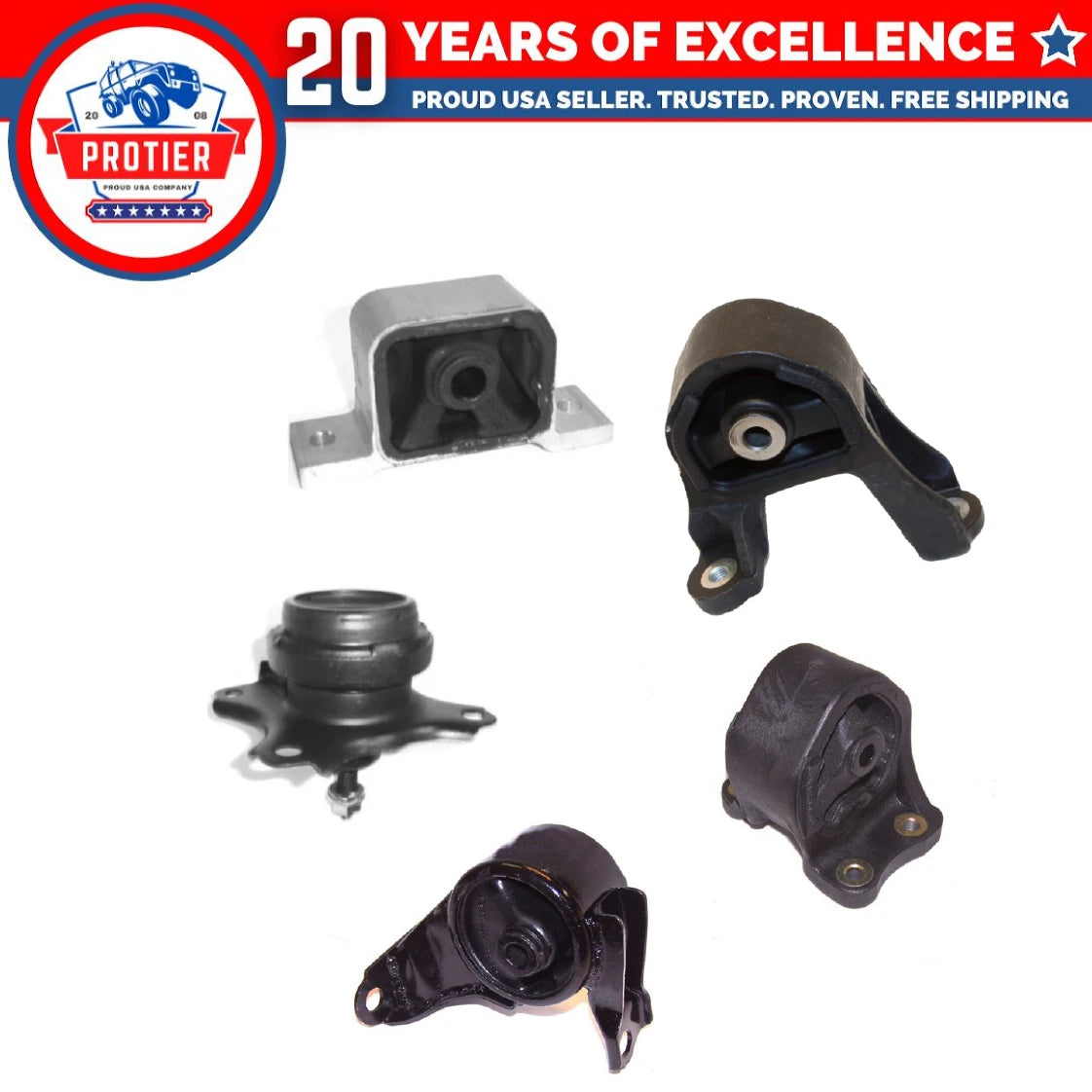 Engine Motor & Trans Mount Set 5PCS for Auto : 2003-2011 Honda Element 2.4L 4WD 6B93BC-57