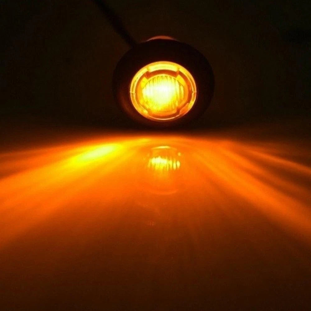 20x Amber 3/4" Round LED Side Bullet Marker Light For Trailer Truck 12V Lamps D 6B93BC-57