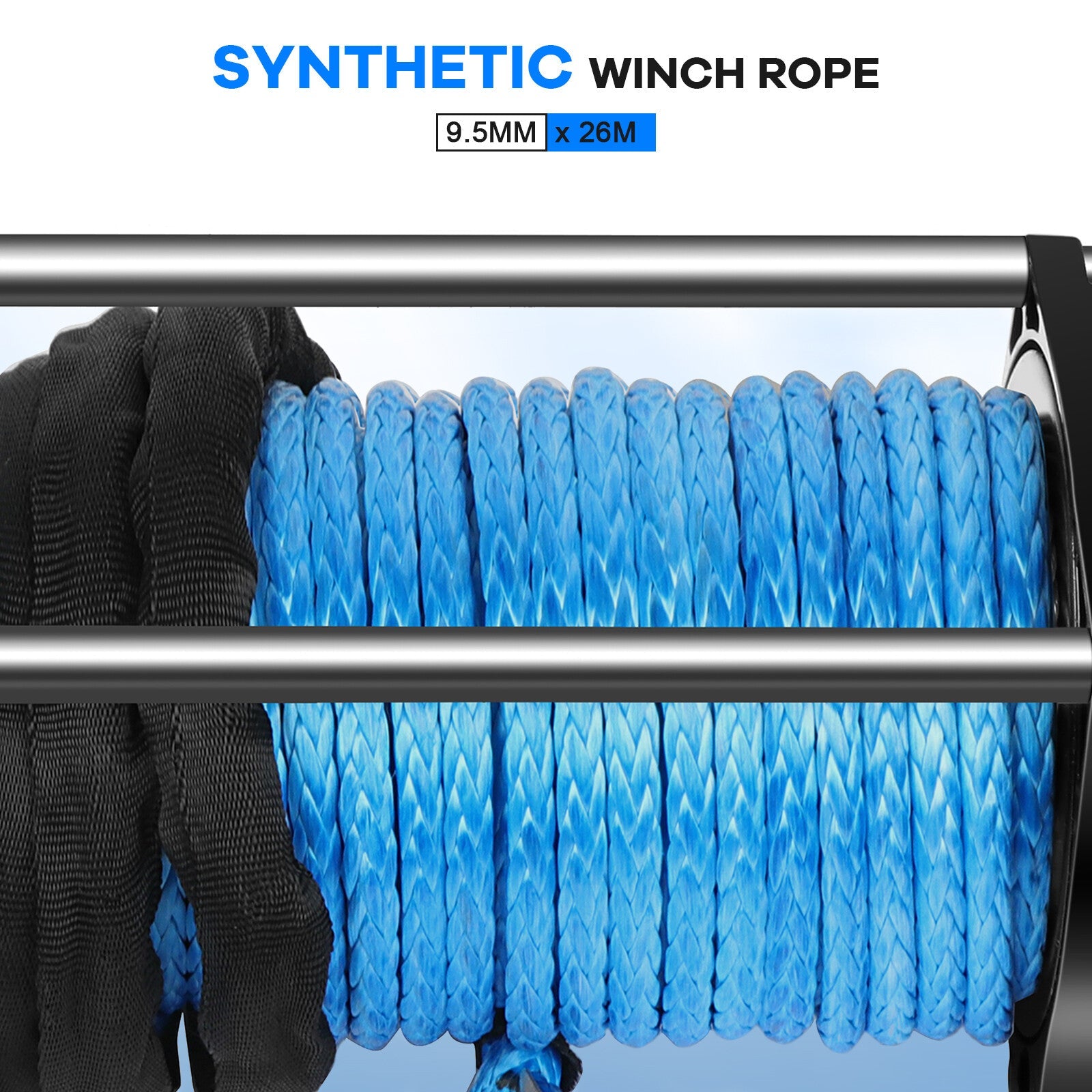 12V 12000LBS Electric Winch Synthetic Cable Truck Trailer Towing Off Road 4WD 6B93BC-57