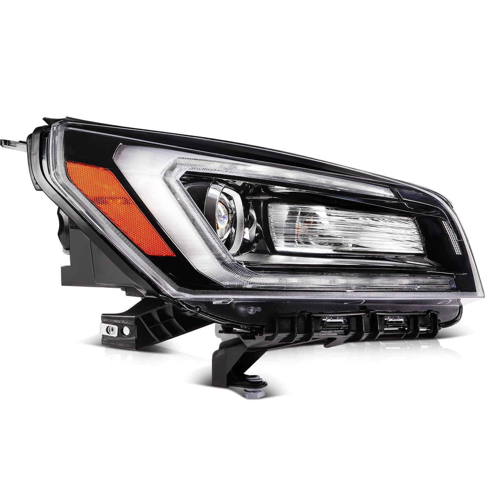 ECCPP LED Headlights Assembly For GMC Acadia 3.6L 2013-2017 Pair Kit Black Amber 6B93BC-57