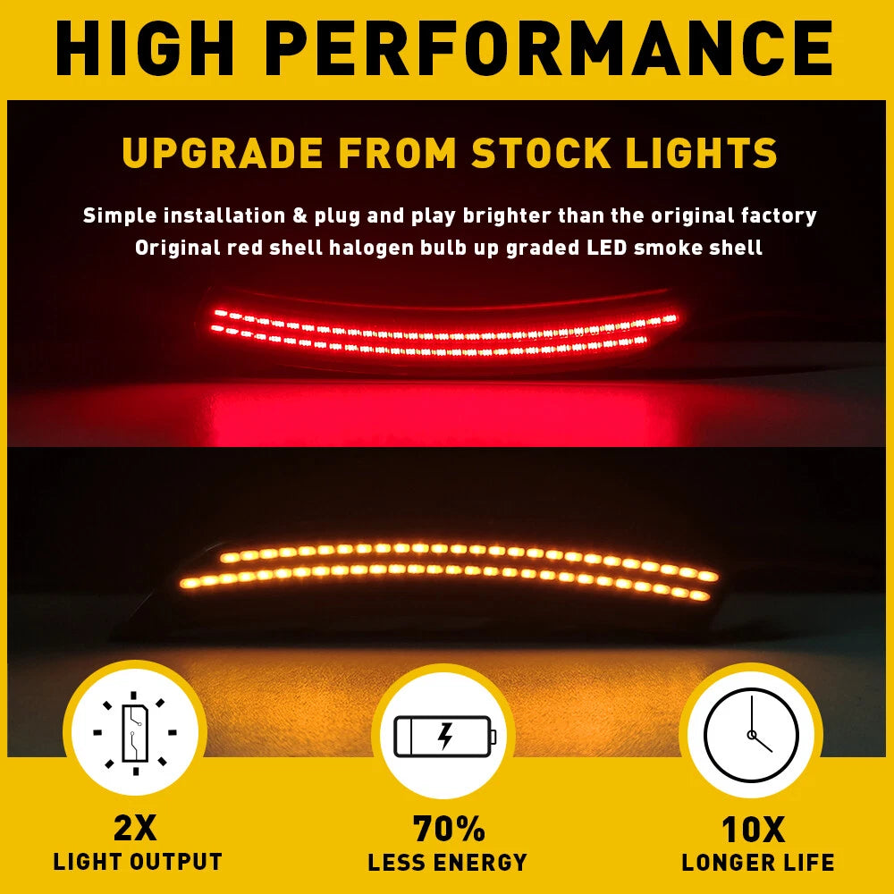For 2015-2017 Chrysler 200 Front LED Rear Bumper Side Marker Lights Smoked 4PCS 6B93BC-57