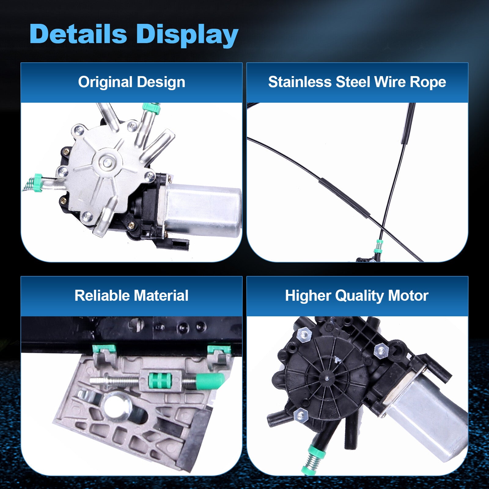 For 1997-2004 Chevrolet Corvette Front Driver Side Window Regulator with Motor 6B93BC-57