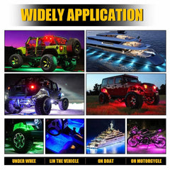 20X RGB LED Rock Lights Kit Underbody Neon Light Bluetooth App Remote Control A 6B93BC-57