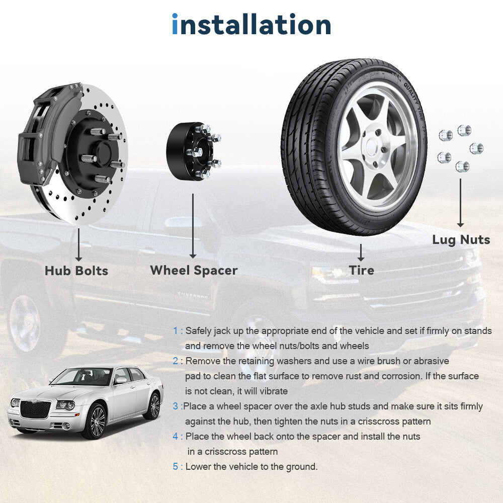 4 Pcs 2" 5x4.5 Hub Centric Wheel Spacers 14x1.5 For Dodge Charger Challenger 6B93BC-57