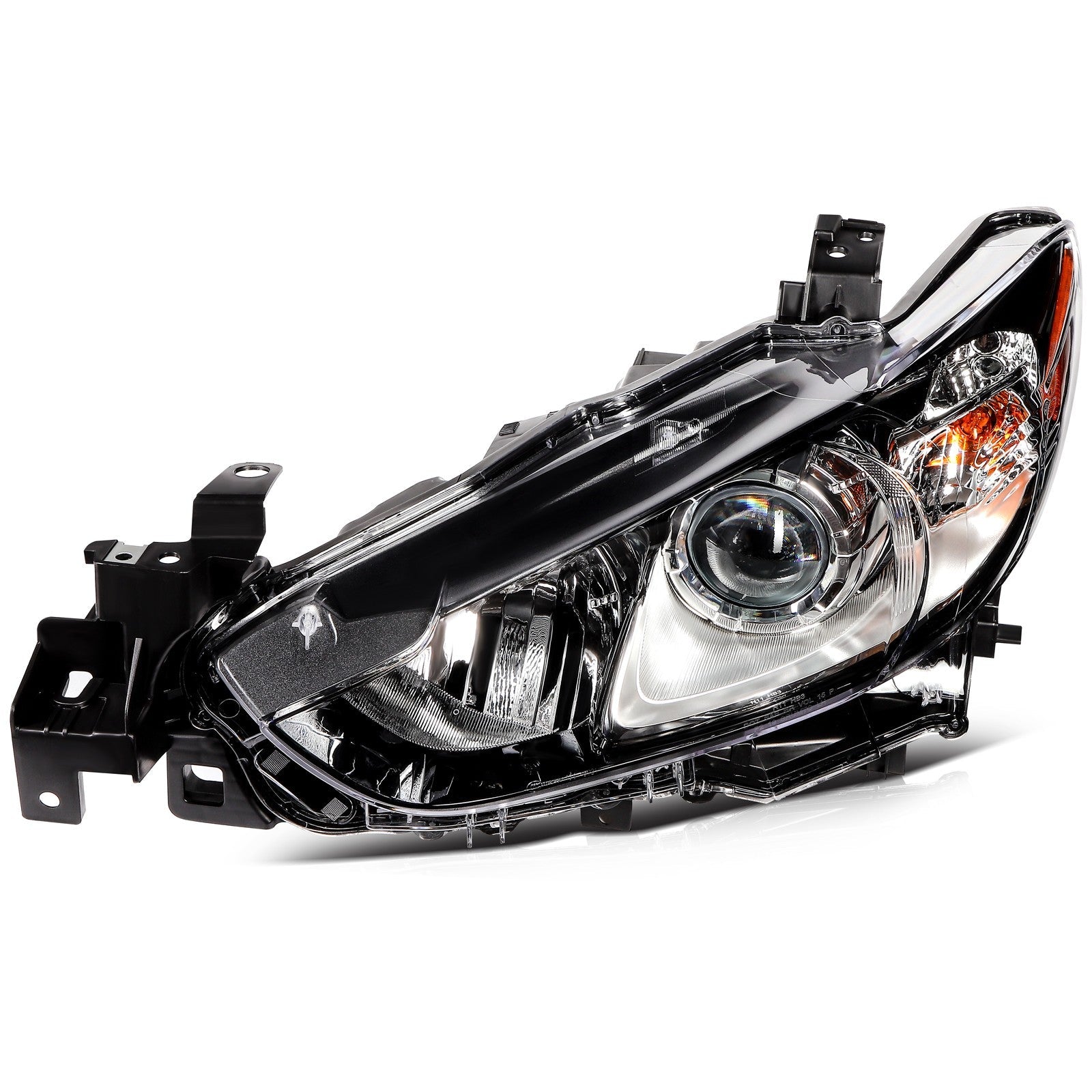 Pair Halogon Headlights Assembly For 2014-2017 Mazda 6 Sport 2.5L Black Amber 6B93BC-57