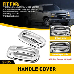 For 1999-06 Chevy Silverado GMC Sierra 2 Chrome Door Handle Covers With PSKH EOA 6B93BC-57