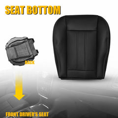 Fit 2011-2016 Chrysler Town Country LH Driver Leather Bottom Seat Cover Black EA 6B93BC-57