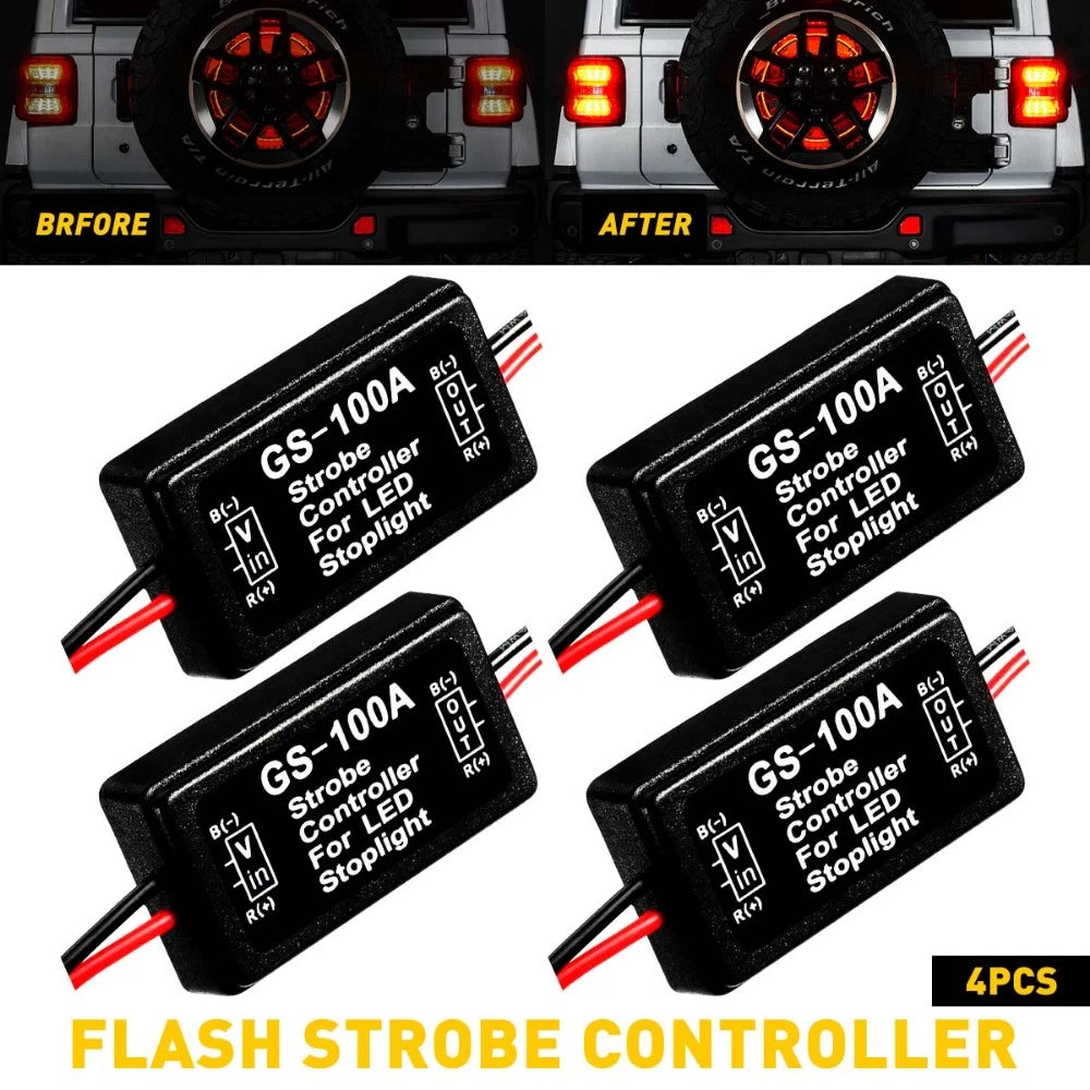 4PCS Flash Strobe Controller For Box LED Brake Tail Light Stop Flasher Module 6B93BC-57