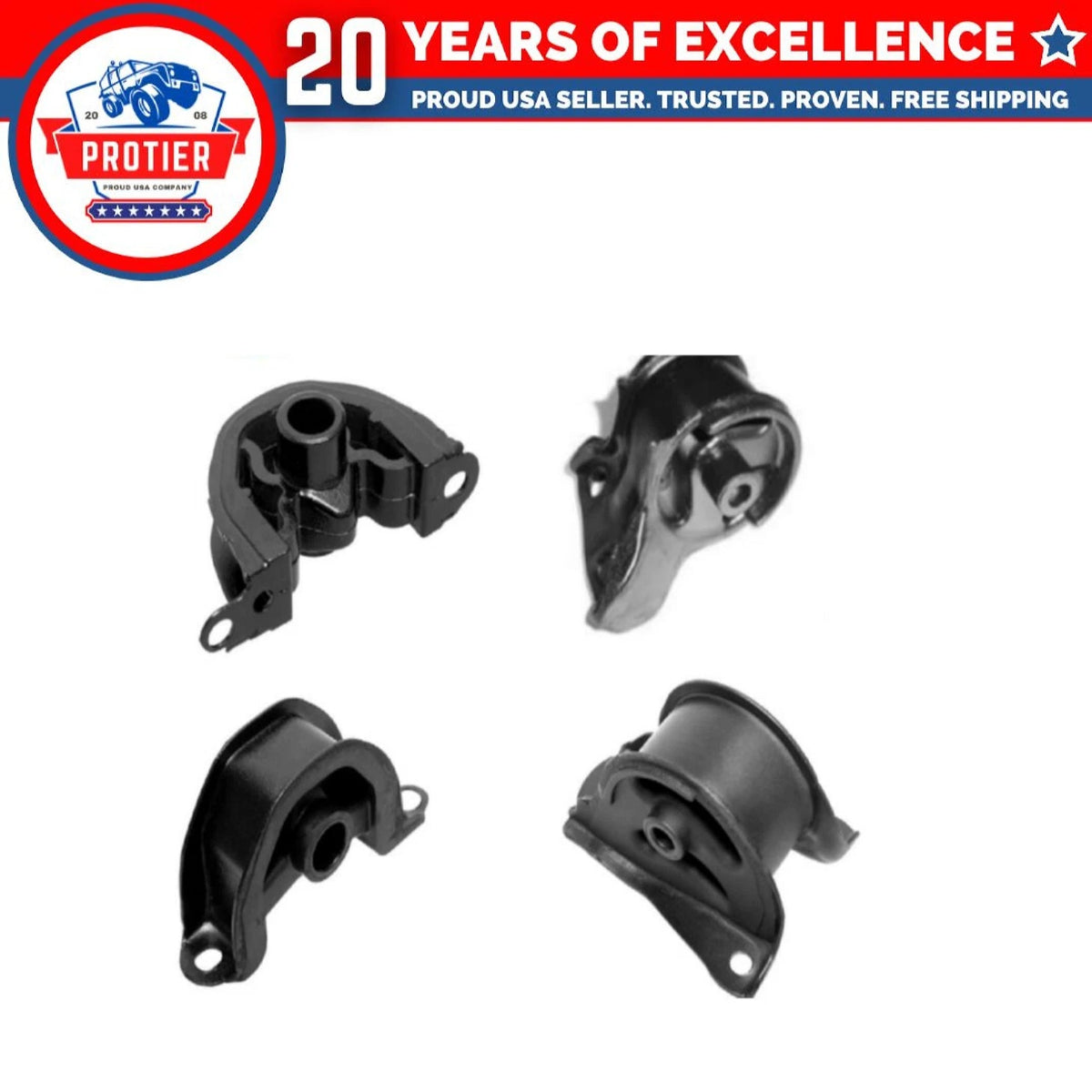 Motor Mount Set Fits 1992-1995 Honda Civic / Civic del Sol 1.5L / 1.6L 4PCS 6B93BC-57