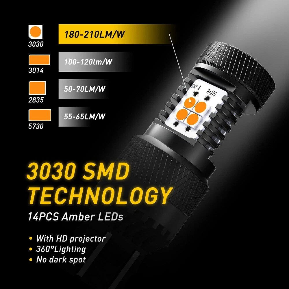AUXITO 7443 7440 LED Turn Signal Light Anti Hyper Flash Amber Error Free EOA AUXITO