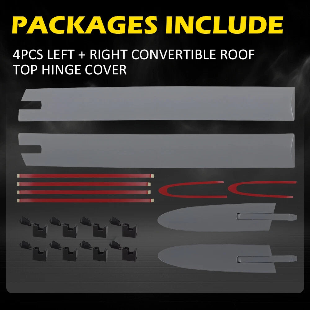 4Pcs Left+Right Convertible Roof Top Hinge Cover Fits BMW E93 335i M3 M4 F83 EOA 6B93BC-57