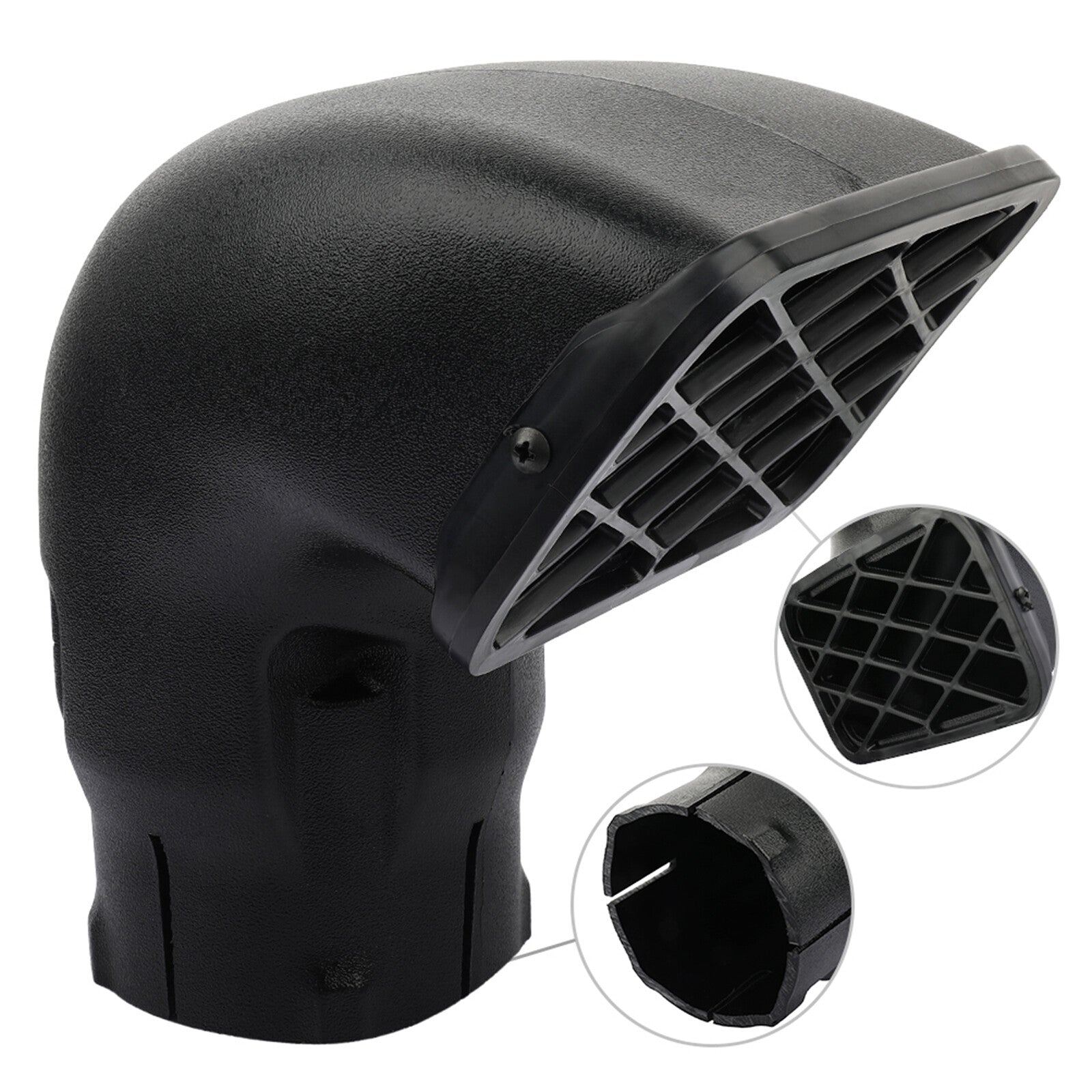 Black 3.5" Auto Air Ram Snorkel Head Top For TOYOTA Landcruiser VDJ76/78/79 6B93BC-57