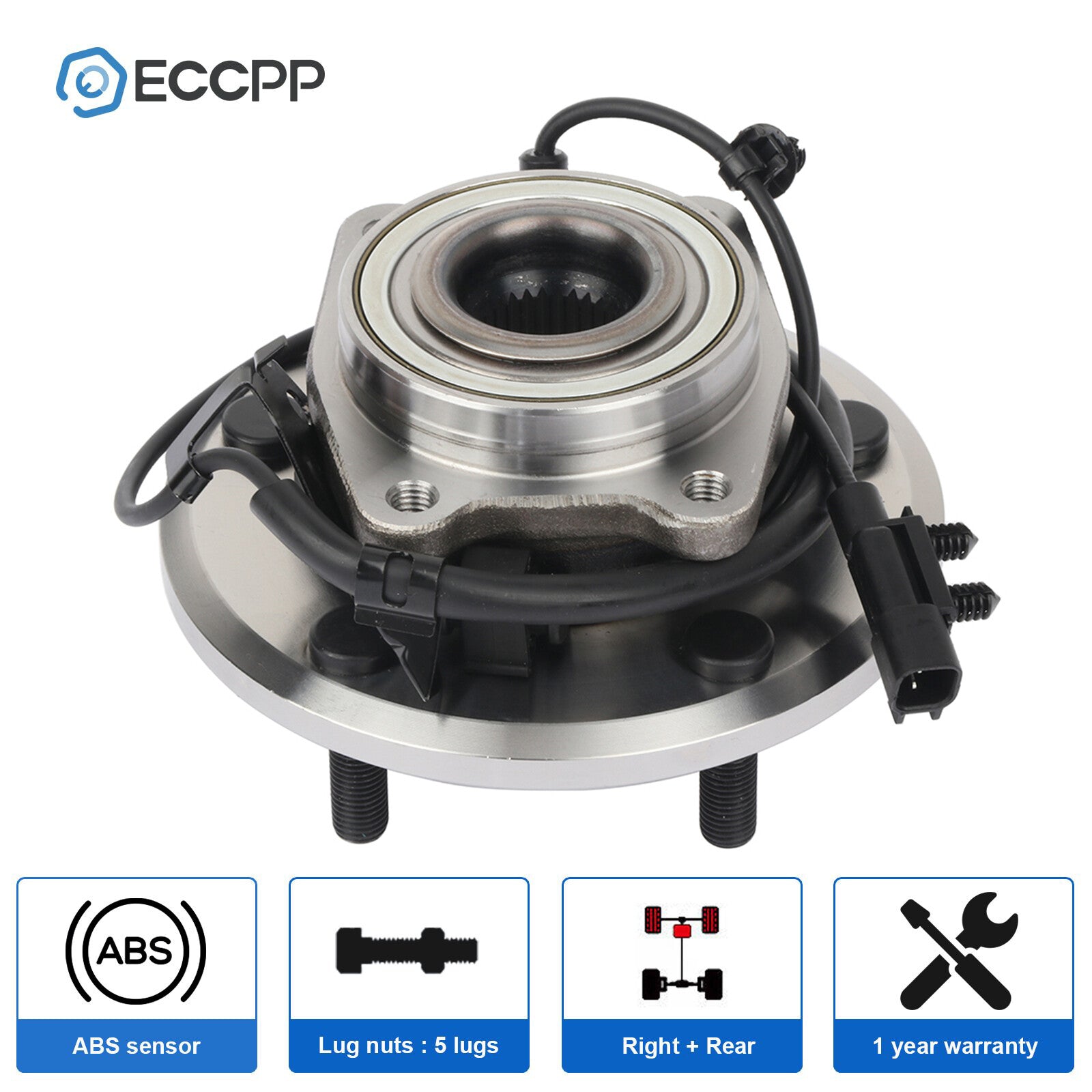 1Pc Wheel Hub Bearing Rear Passenger Side For Dodge Journey 2009-2017 2018 2019 6B93BC-57