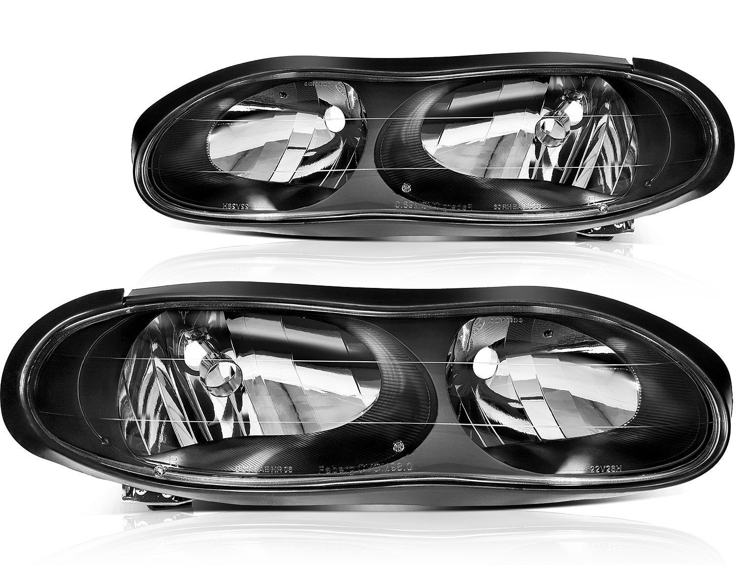 Headlights Assembly Pair for Chevy Camaro 1998-2002 Black Housing Replacement 6B93BC-57