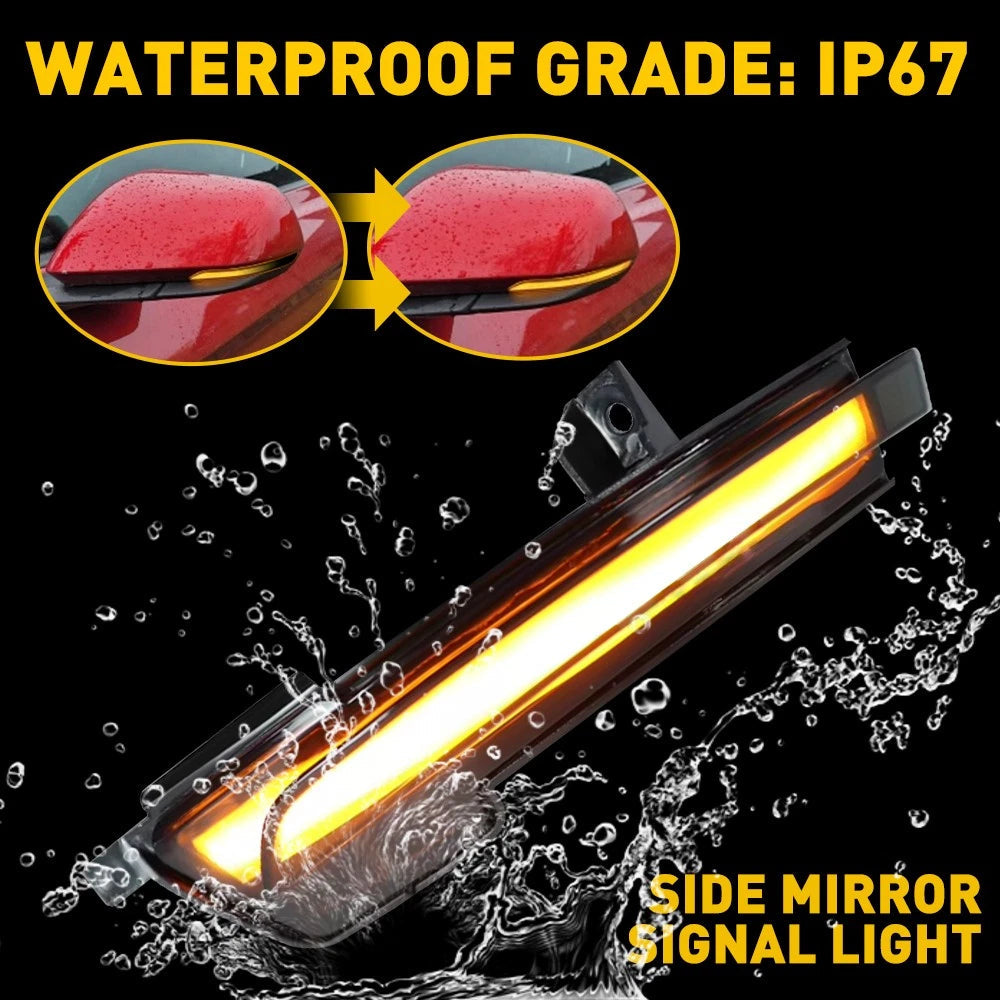 SMOKED Amber LED Sequential Side Mirror Signal Lights For 2015-22 Ford Mustang A 6B93BC-57
