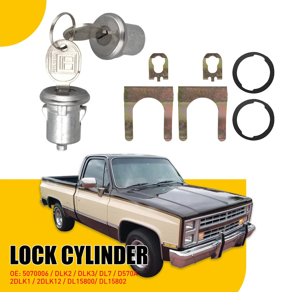 DLK2 Door Lock Cylinder w/ Keys Replacement for Chevy Truck C10 C20 C30 1500 EOA 6B93BC-57