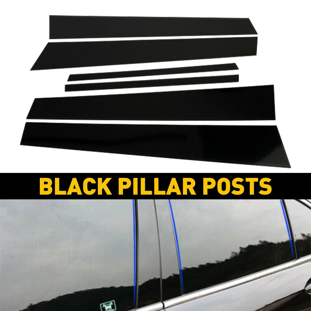 6Pcs Fit For Honda Accord 4dr 2008-2012 Piano Black Pillar Post Cover Door Trim 6B93BC-57