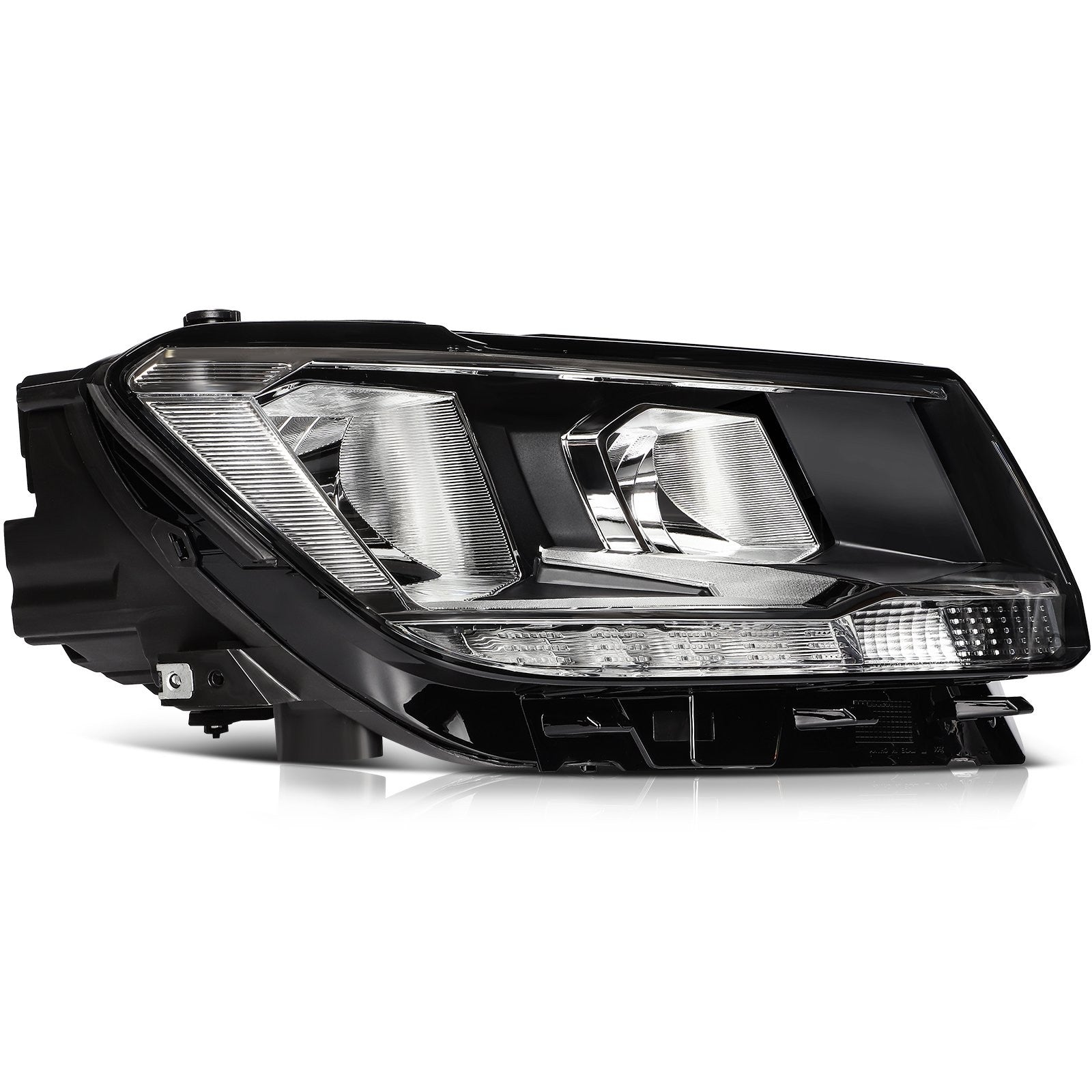 Pair Kit LED Headlights Assembly For 2018-2021 Volkswagen Tiguan 1.4L 2.0L Black 6B93BC-57