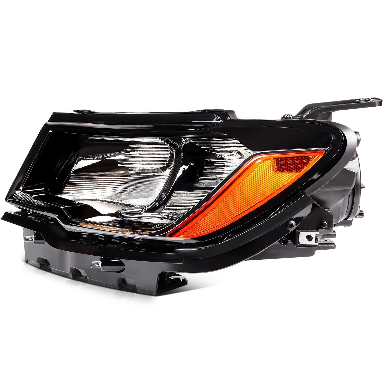 Driver Side Headlight Assembly For 2017-2021 Jeep Compass Black Housing 6B93BC-57