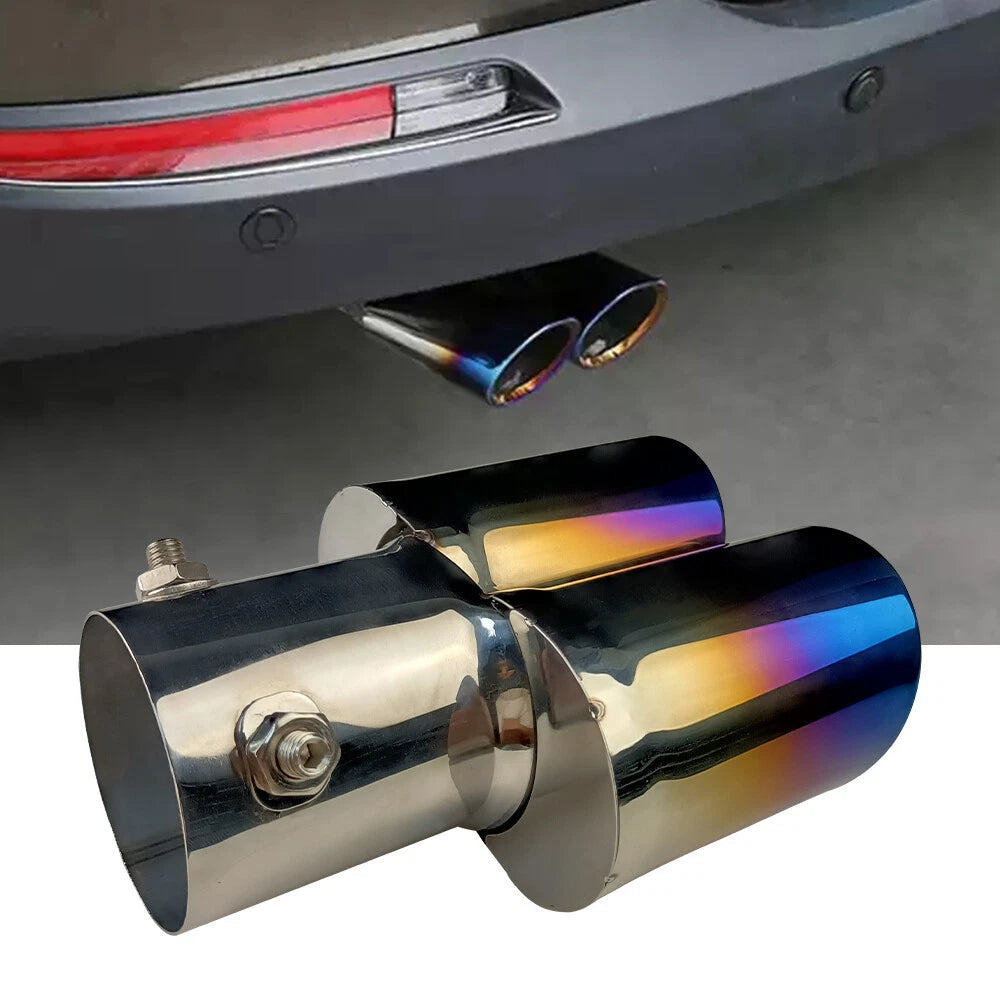 Car Muffler Tip Dual Exhaust Pipe Tail Burnt Titanium Stainless Steel EOA 6B93BC-57