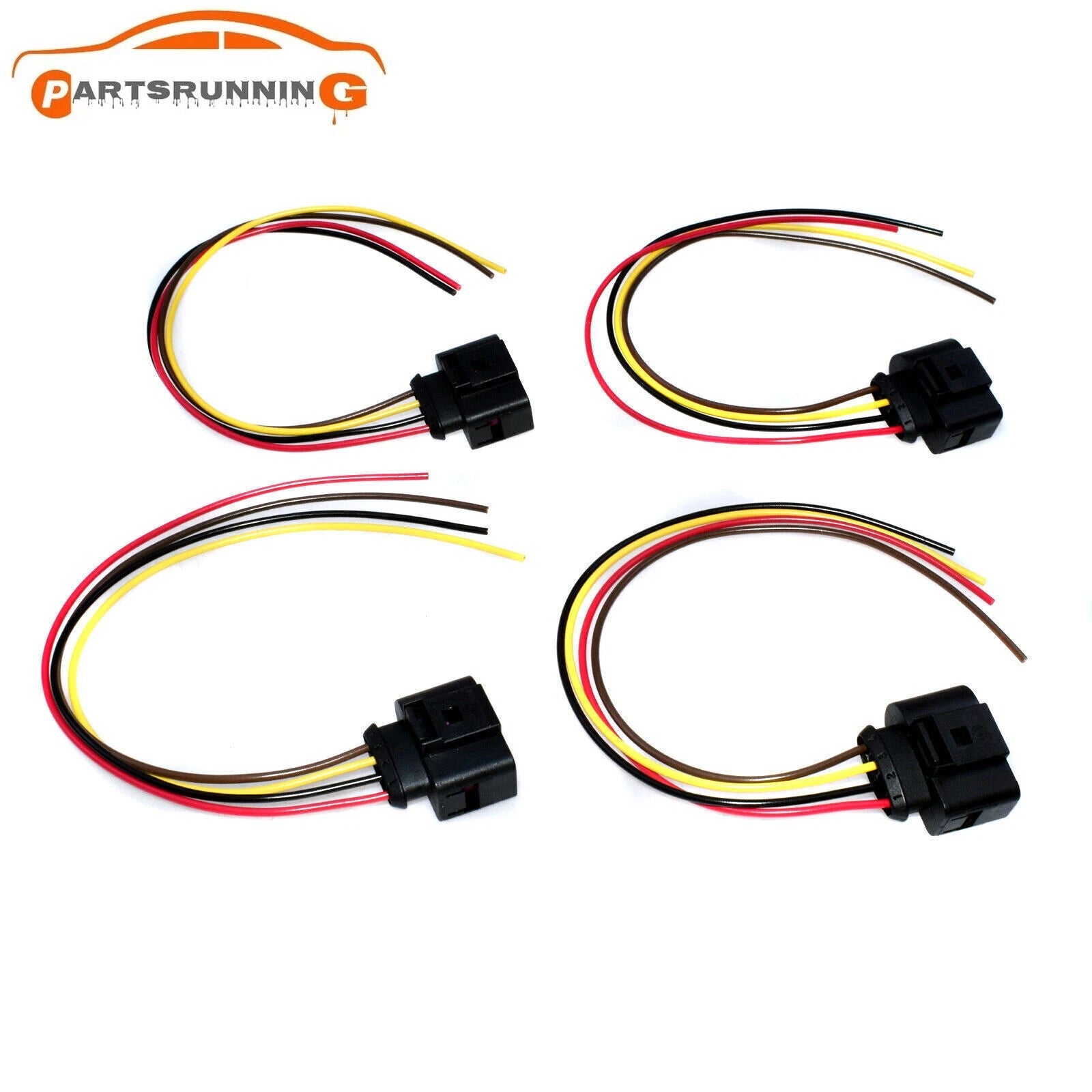 4PCS Ignition Coil Plugs Wiring Connector Pig Tail Set for Audi VW 1.8T 2.0T 6B93BC-57