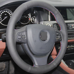 Custom PU Leather Hand Sew Wrap Steering Wheel Cover for BMW 6 Series 640i 650i