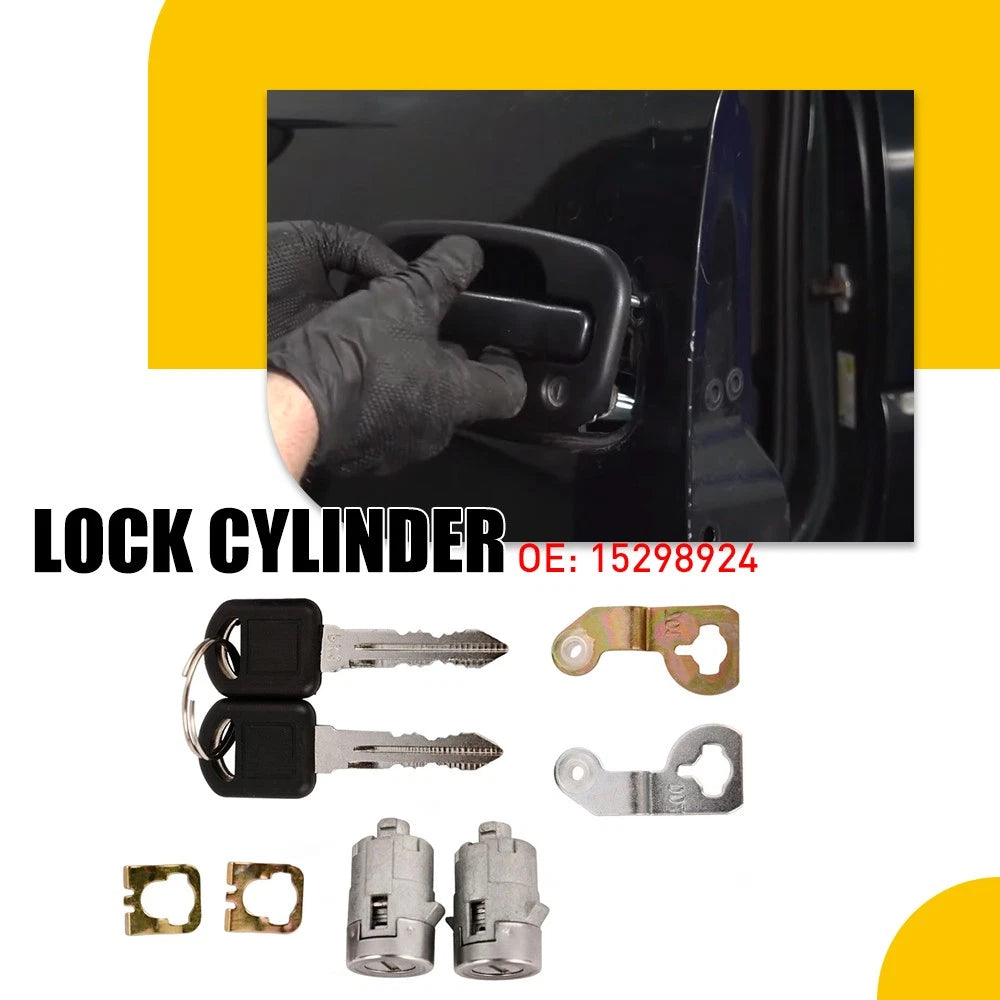 Door Lock Cylinder Set W/ Keys For 2001-2006 GMC CHEVY SILVERADO TAHOE 15298924 6B93BC-57